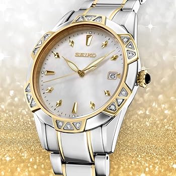 ⭐︎SEIKO⭐︎ Amazon.com: Seiko Diamonds TT Quartz Mop Dial : Clothing
